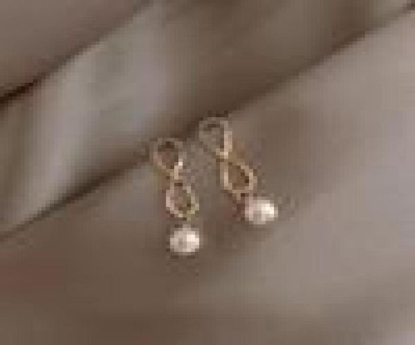 

s1106 fashion jewelry s925 silver needle earrings sweet cross pearl dangle stud earrings5158623
