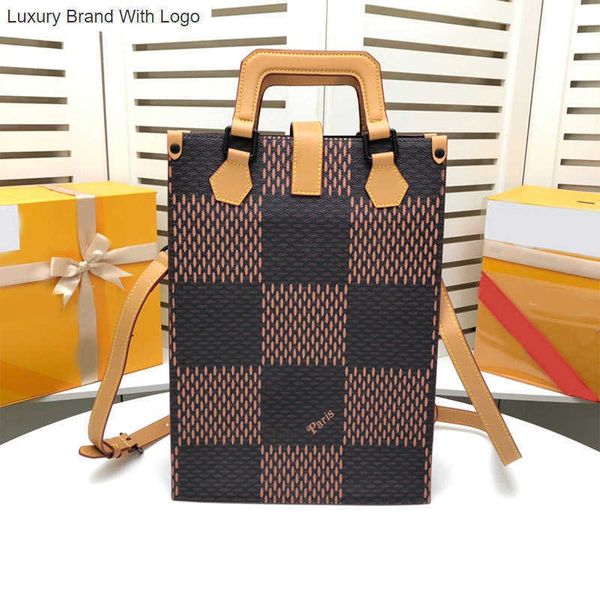 

l bag handbags organ handbag founder tote shopping bags large chessboard leather handle removable strap brand letters m45340 women shoulder, Black