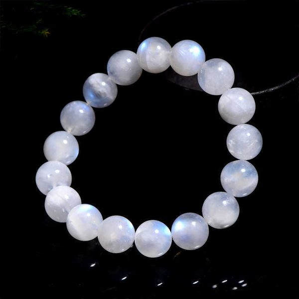 

bracelets jiuya crystal natural round bead bracelet white blue moonlight stone bracelet, Black