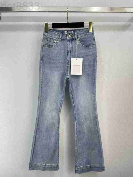 

women's jeans designer milan runway 2023 new spring summer fashion flare pants brand same style luxury 76w7, Blue