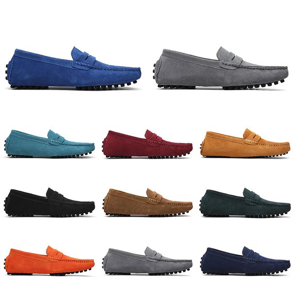 

mens women casual shoes leather soft sole black red orange blue brown comfortable outdoor sneaker 019