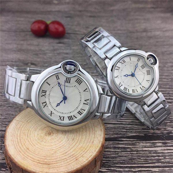 

2020 nice good new clock silver fashion watch men stainless stell women wristwatch watches lovers quartz clock259s, Slivery;brown