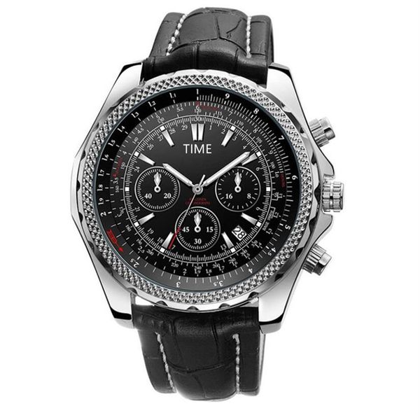 

men mechanical automatic watch luxury wristwatches big dial stainless steel navitimer 1884 sports chronograph male business watche317t, Slivery;brown
