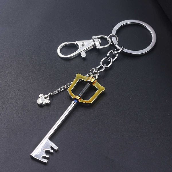 

key rings game kingdom hearts sora key keychain keyblade weapon model removable metal keyring men car women bag accessories jewelry r230311, Slivery;golden