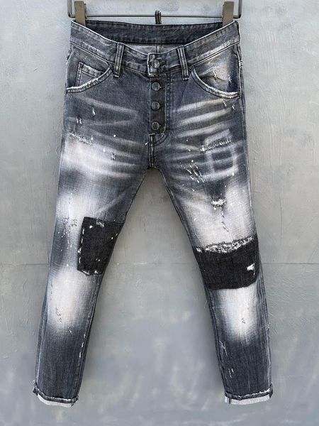

2021 new brand of fashionable european and american gg mens casual jeans highgrade washing pure hand grinding quality optimization la9661 fj, Blue