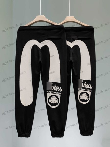 

men's pants fall 2023 new buddha head white large print trend loose sports for men and women t230311, Black