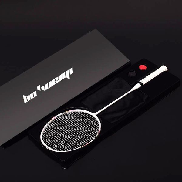 

badminton rackets 8u professional 100 carbon 24 30lbs g5 ultralight offensive racquet training sports with bag 230311