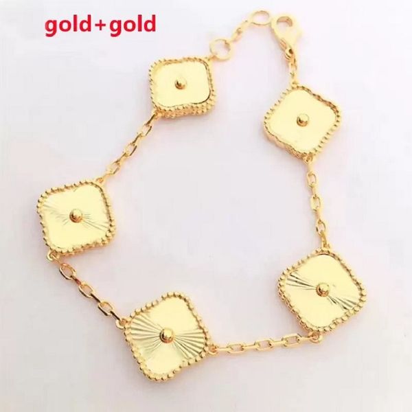 

clover bracelet classic fashion charm bracelets 4four leaf clover designer jewelry 18k gold bangle bracelet for women men necklaces, Golden;silver