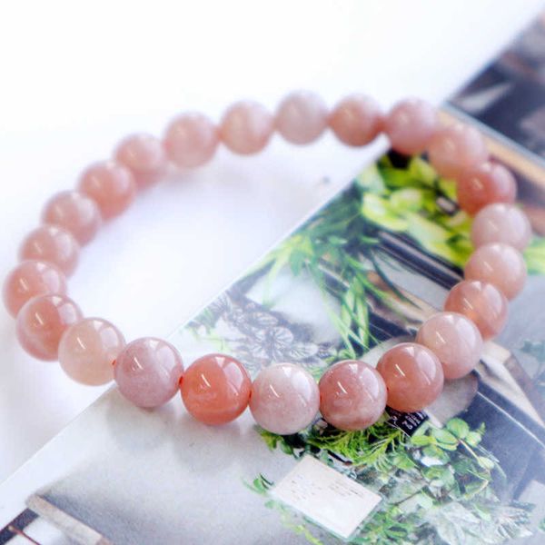 

bracelets natural sun stone women's 8mm round bead sun stone gold strawberry crystal bracelet link a, Black