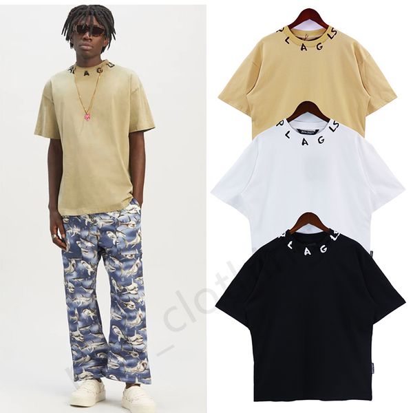 

mens designer t shirt luxury brand palms tees print pa tees womens fashion angle short sleeve casual streetwear t-shirts clothing clothes s, White;black