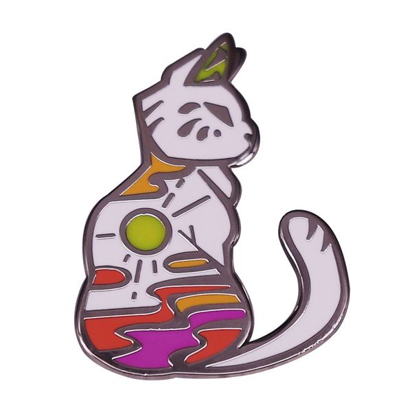 

fantasy animal lucky cat brooch cute anime movies games hard enamel pins collect metal cartoon brooch backpack hat bag collar lapel badges, Blue