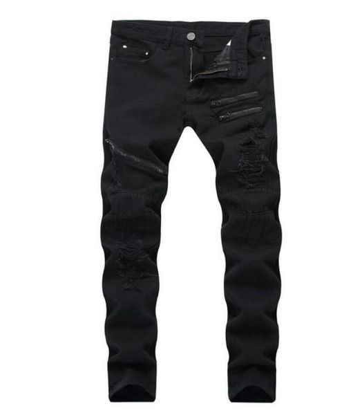 

2018 autum big size jeans new men039s more zip jeans denim zip hole pants casual streight leg jeans size 2840 tx00918212469, Blue