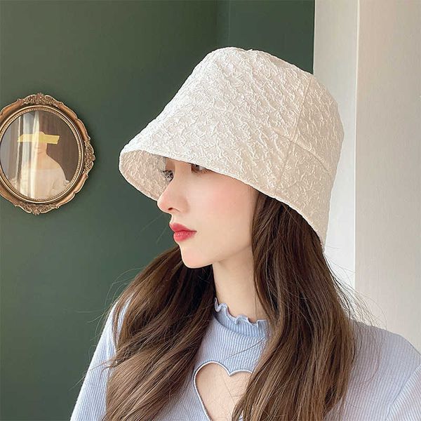 

wide brim hats gauze le bucket hats for women soft wide brim sun hat floppy lady panama summer fisherman cap p230311, Blue;gray