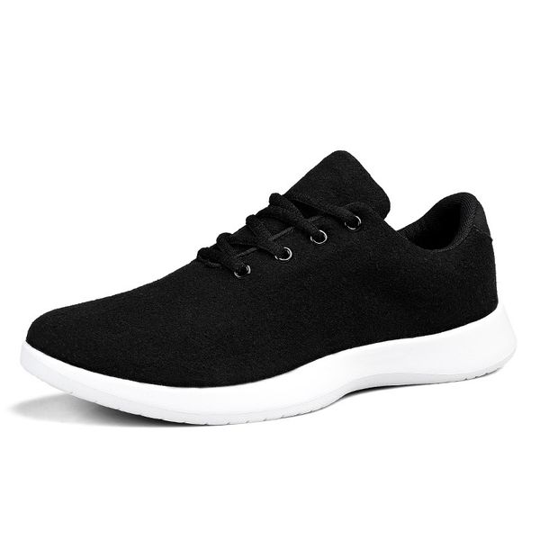 

new spring mesh sports shoes couple shoes wool blended ultra-light large couple running shoes 002, Black