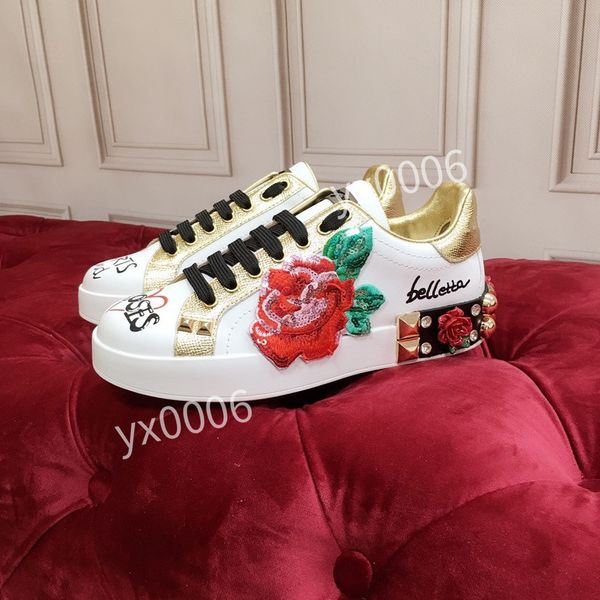 

2023 mens leather casual shoes platforms print pattern couple fashion personality wild sports shoe, Black