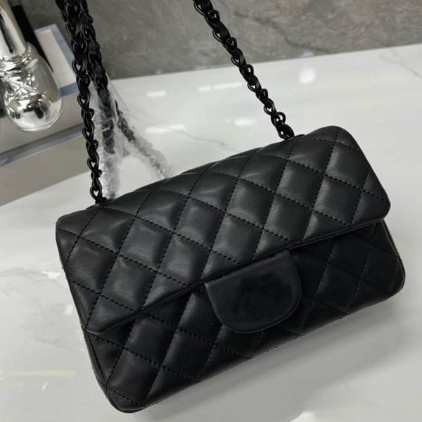 

classic flap women dark crossbody bag leather quilted all black hardware retro designer bag shoulder wallet multi pochettes coin purse sacoc
