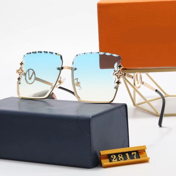 

designer glasses for women luxury mens sunglasses frameless lens wave cutting brand retro polarized fashion goggle highly quality 7 color op, White;black