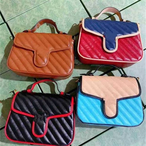 

handbag 2023 fashion women's bag leather quality handbag marmont embroidered small square trend chain shoulder messenger color matching
