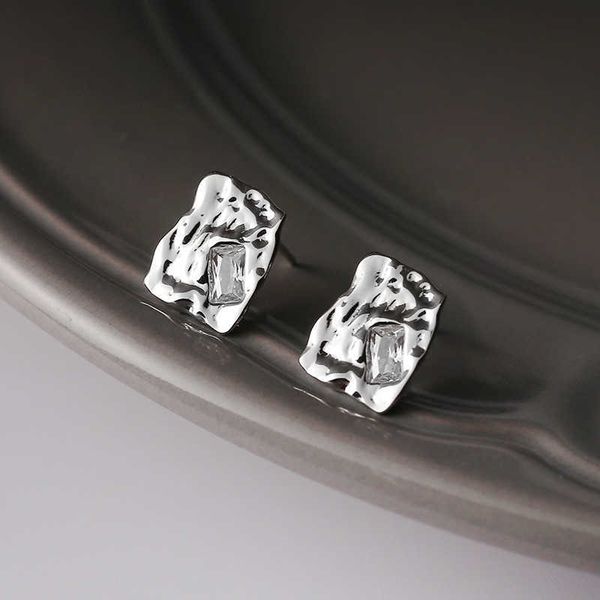 

eearings irregular texture pleated s925 sterling silver minority designer simple brand earrings 8481x linka, Golden
