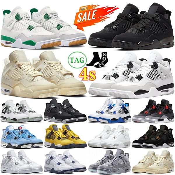 

4 4s mens basketball shoes pine green military black cat canvas university blue red thunder cactus jack 4 4s men women trainers outdoor spor