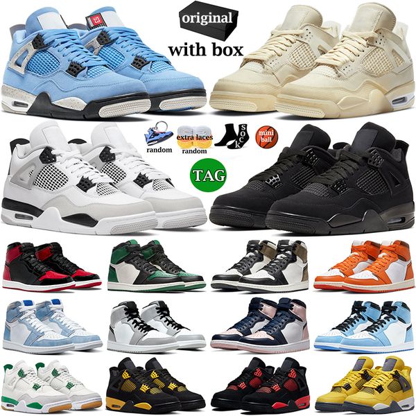 

2023 j4 4 4s basketball shoes for men women military black cat red thunder pine green sail university blue white oreo dark mocha