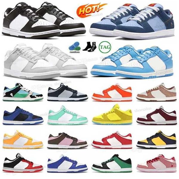 

2023 designer casual shoes men women flat sb low panda white black grey fog unc chunky green glow strange valentine's day why so sad du