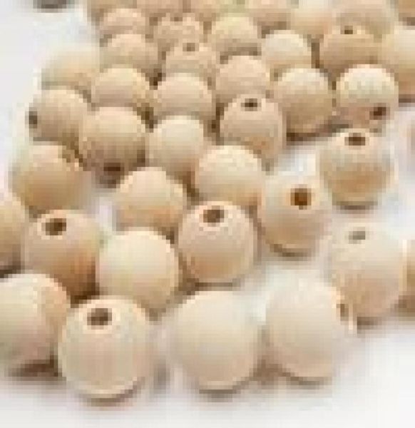 

50pcs natural round wood spacer beads for diy jewelry making 182025303540mm pick size loose wooden beads baby teething2781803, Black