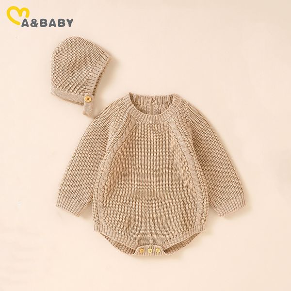 

rompers ma baby 0-18m born infant toddler baby girl boy rompers warm knit jumpsuit long sleeve soft outfits hats clothing 230311, Blue