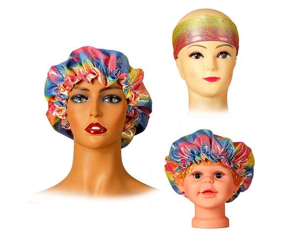 

fashion mask neck gaiter solid color double-layer bright face nightcap colored ding headband children's suit hat