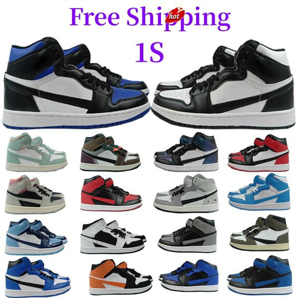 

j4s og jumpman 1 1s basketball shoes men women luxury trainers casual sneakers running black white gray fuchsia university blue