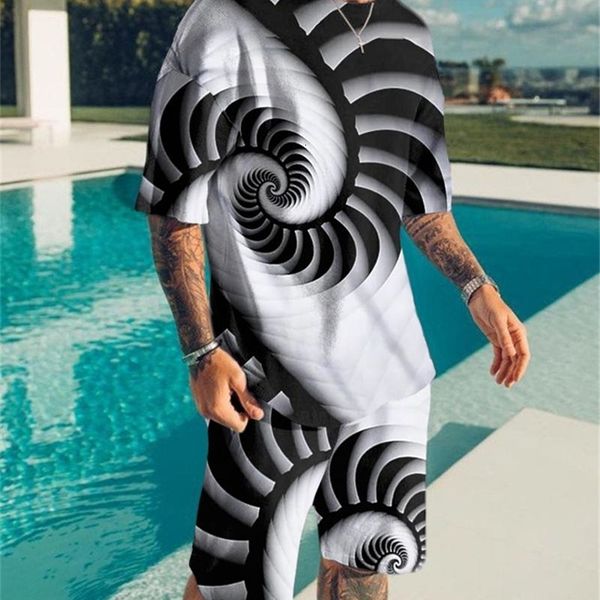 

mens tracksuits summer causal twopiece set 3d print ensemble costume 230310, Gray