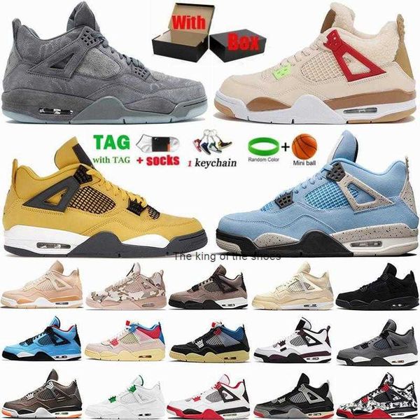 

2023 og mens 4 4s basketball shoes university blue white oreo shimmer red thunder metallic purple black cat paris bred men women sneakers tr