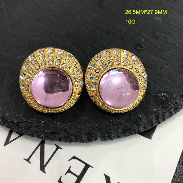 

eearings french minority electroplated genuine gold medieval earrings colored glaze inlaid with diamond shell silver pin earring clip linka, Golden