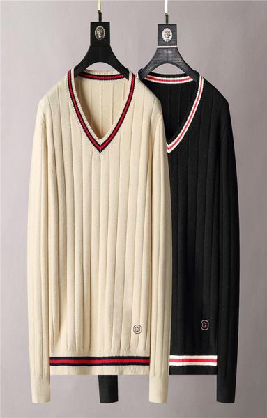 

mens sweaters long sleves knits letters budge embroidery fashion hoodies pullover sweatshirt men knit clothing asian s2678502, White;black