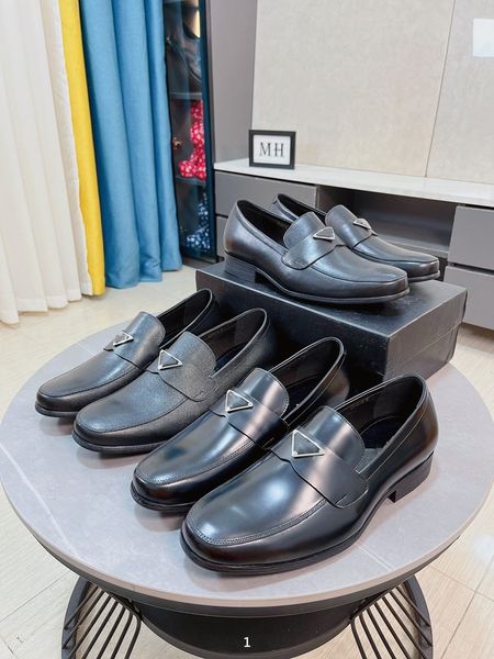 

p8/9model geniune leather monk shoes mens business designer dress pointed toe british slip-on formal casual luxurious loafer shoes with buck, Black