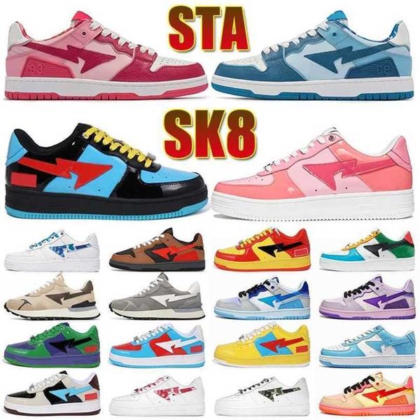 

bapestas baped sta mens running shoes sk8 bapesta designer camo black white green red orange camouflage men women trainers sports sneakers c