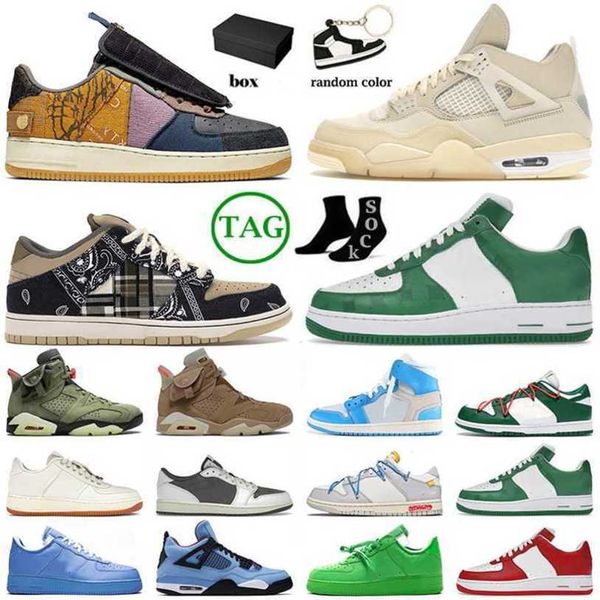 

with box travis scotts jumpman basketball shoes mens womens high af 1 cactus jack 4 offs white mca 5 6 reverse mocha low casual shoe sneaker, Black