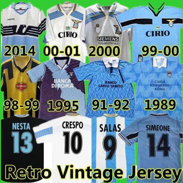 

lazio retro soccer jerseys 1989 1990 1991 1992 1995 1998 1999 2000 2001 nedved simeone salas gascoigne football shirt veron crespo nesta 89, Black;yellow