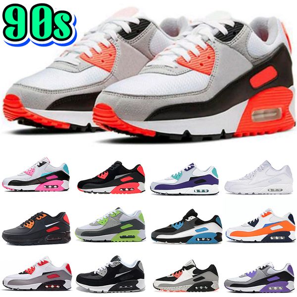 

new 90s running shoes mens cushion trainers 90og cushion sneaker infrared og reverse laser blue triple black white unc oreo men women traine