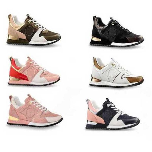 

Men Run Away Sneakers Top Quality Designers Womens Shoes Calf Leather Mesh Mixed Color Trainer Runner Shoes Unisex Tennis Shoes Casual Sneakers With Box NO12 UYJX, 19