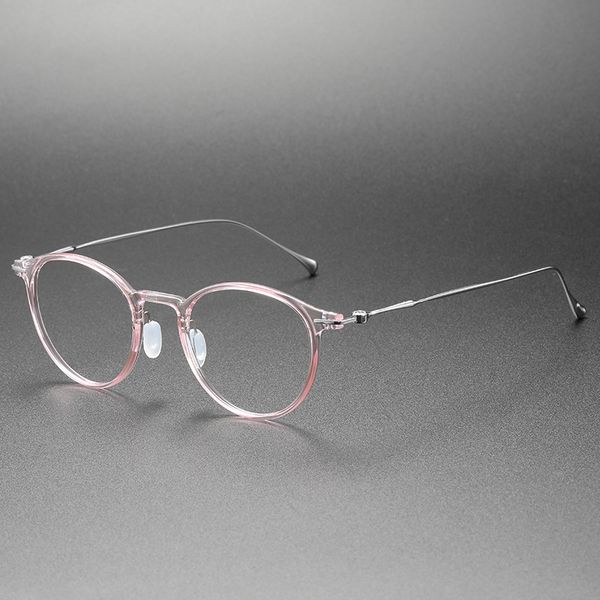 

pure titanium girl 8643 transparent glasses frame oval high-end personality korean version internet celebrity glasses prescription mirror me, Silver