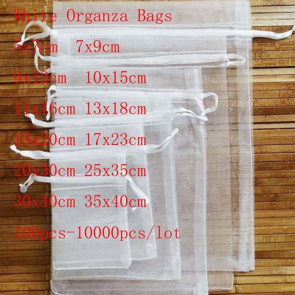 

jewelry boxes wholesale 100 pcslot white drawstring organza bags small pouches jewelry package bags christmas wedding packaging gift bags 23, Black;white