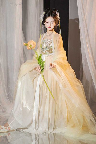 

chezi dress weiyue march: elegant tang dynasty style for women's summer stage wear - super fairy look in yellow green, Black;red