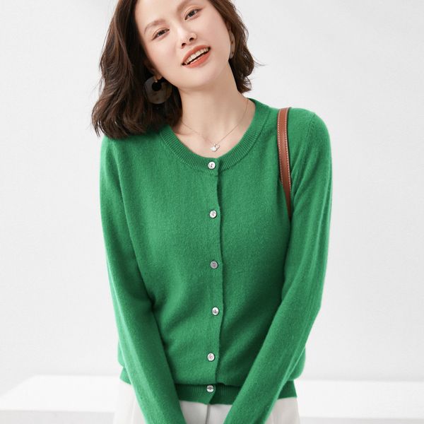 

women's knits tees cashmere cardigan's oneck single breasted lady knitwear solid femme cardigan 230311, White