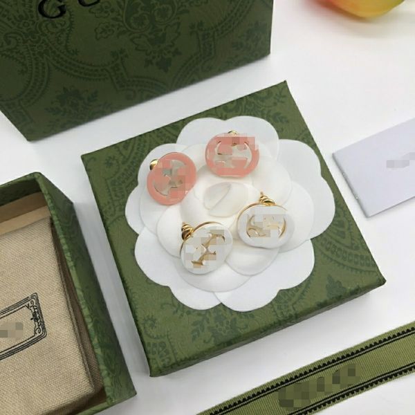 

women 18k gold stud plated luxury brand designers letters geometric famous ladies round crystal rhinestone pearl earring wedding party jewer, Golden;silver