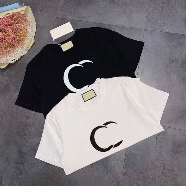 

fashion mens t shirts women designers t-shirts tees apparel man s casual chest letter shirt clothing polos sleeve clothes tshirts, White;black