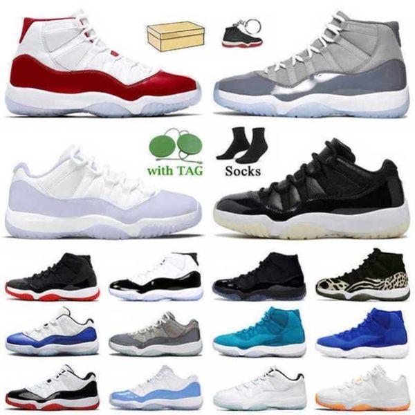 

casual shoes 2022 with box jumpman 11 basketball shoes 11s cherry pure violet cool grey low 72- bred space jam women mens trainerspkab hyy, Black