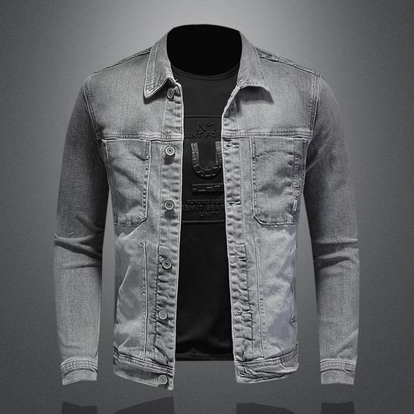 

men's jackets fashion denim jacket men cotton turn down collar casual mens denim coat slim fit motocycle jean outerwear single breasted, Black;brown