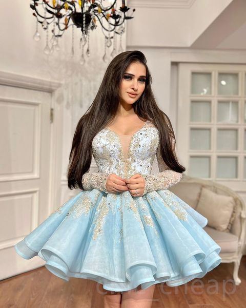 

2023 arabic aso ebi lace beaded prom dresses short ball gowns evening formal party second reception birthday engagement gowns dress zj6444, Black