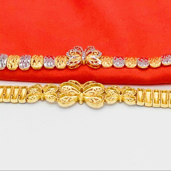 

bracelets 24k imitation gold jewelry new women's two-color butterfly bracelet, Black